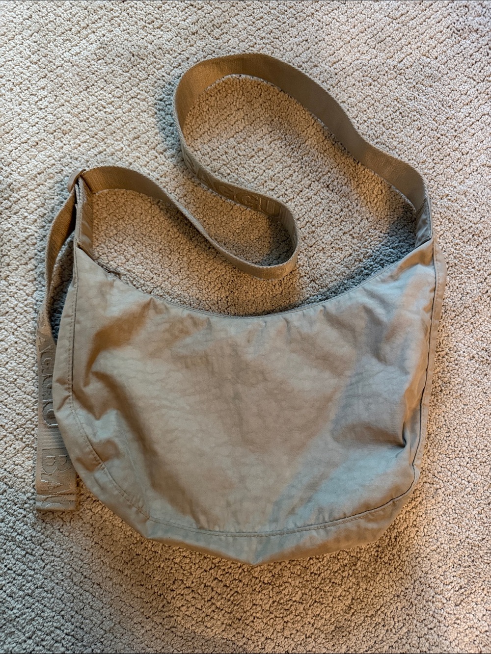 BAGGU Taupe/ Kahki Crescent Crossbody Bag